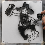 Three layer Moonshiner Airbrush art stencil set Mylar ships worldwide.