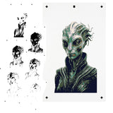 6 Layer Alien Stencil set template
