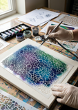 Paving Airbrush art stencil Mylar ships worldwide.
