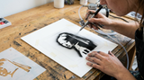 Girl With The Pearl Earring Stencil Artists template set 3 layer Airbrush art stencil set Mylar ships worldwide.