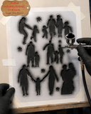 People Airbrush art stencil available in 7 sizes Mylar ships worldwide.