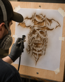 Pirate skull stencil Airbrush art stencil Artists skull template pirate available in 3 sizes Mylar ships worldwide.