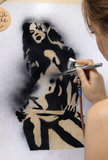 Pinup Girl stencil Airbrush art stencil available in 7 sizes Mylar ships worldwide.