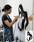 Cute Girl stencil Airbrush art stencil available in 7 sizes Mylar ships worldwide.