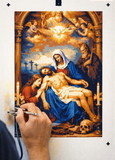 6 Layer Religious scene Stencil set template Reusable many times durable mylar