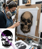 Skull Airbrush art stencil Available in 7 sizes Mylar ships worldwide.