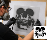 Skull Airbrush art stencil set  Mylar ships worldwide.