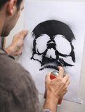 Skull Airbrush art stencil  Mylar ships worldwide.