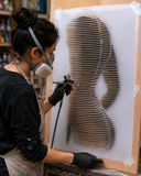 Abstract nude Airbrush art stencil available in 6 sizes Mylar ships worldwide.