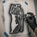 Abstract nude Airbrush art stencil 7 sizes available Mylar ships worldwide.
