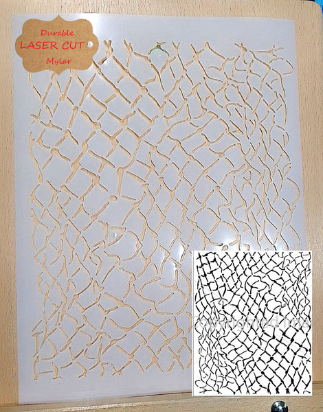 Wire mesh stencil Airbrush art stencil available in 2 sizes Mylar ships worldwide.