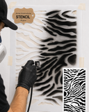 Zebra stripes Airbrush art stencil available in 7 sizes Mylar ships worldwide.