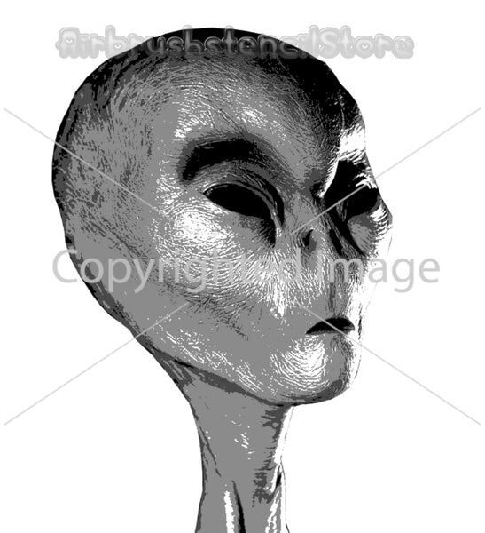 Three layer Alien Airbrush art stencil set clear Mylar ships worldwide.