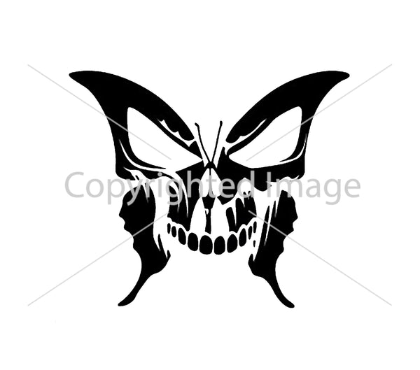 Butterfly Skull (B) Airbrush art stencil available in 2 sizes Mylar ships worldwide.