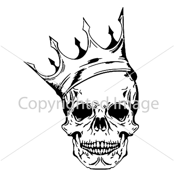 Crowned Skull Airbrush art stencil available in 2 sizes Mylar ships worldwide