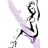 Pinup Girl Airbrush art stencil available in 2 sizes Mylar ships worldwide.