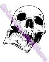 Skull (D) Airbrush art stencil available in 2 sizes Mylar ships worldwide.