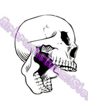 Skull (B) Airbrush art stencil available in 2 sizes Mylar ships worldwide.