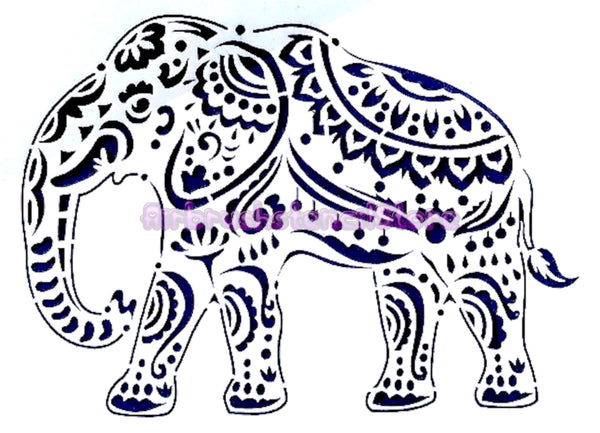 Elephant Airbrush art stencil Mylar ships worldwide.