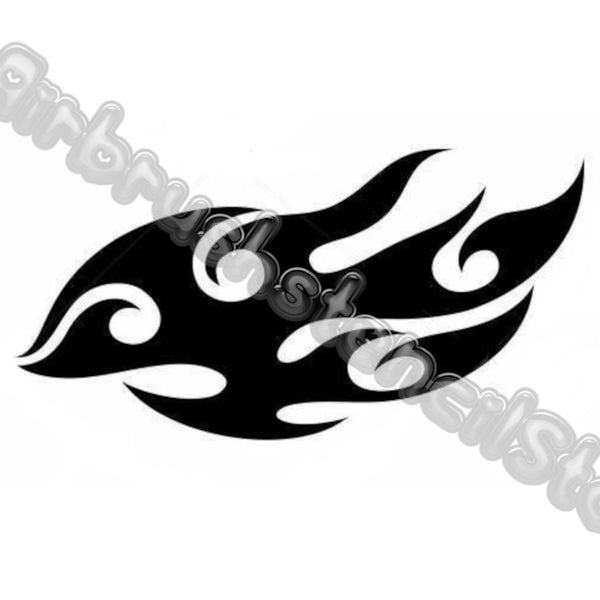 Flames Airbrush art stencil available in 2 sizes Mylar ships worldwide.