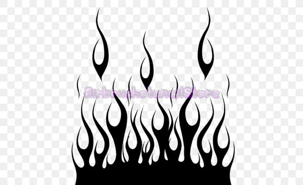 Flames (B) Airbrush art stencil available in 2 sizes Mylar ships worldwide.