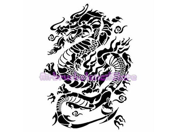 Eastern Dragon Airbrush art stencil available in 2 sizes Mylar ships worldwide.