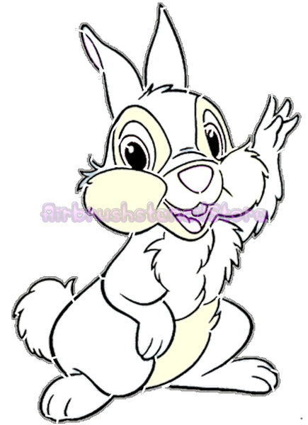 Cute Rabbit Airbrush art stencil available in 2 sizes Mylar ships worldwide.