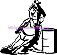 Barrel racing Airbrush art stencil available in 2 sizes Mylar ships worldwide.