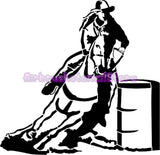 Barrel racing horse stencil template