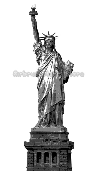 Three layer Statue of Liberty Airbrush art stencil set clear Mylar ships worldwide.