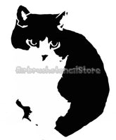 Cat Airbrush art stencil available in 2 sizes Mylar ships worldwide.