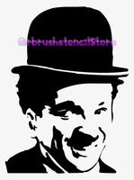 Charley Chaplin stencil Airbrush art stencil available in 2 sizes Mylar ships worldwide.