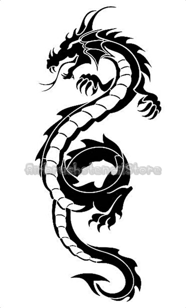 Dragon 5 stencil Airbrush art stencil available in 2 sizes Mylar ships worldwide.