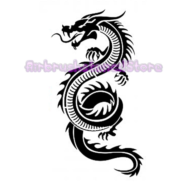Dragon 4 stencil Airbrush art stencil available in 2 sizes Mylar ships worldwide.