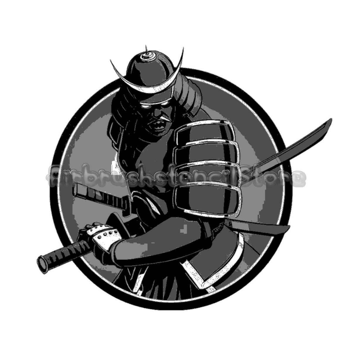 Three layer Samurai C Airbrush art stencil set clear Mylar ships world