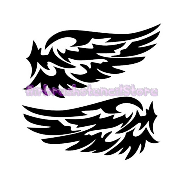 Wings Airbrush art stencil available in 2 sizes Mylar ships worldwide.