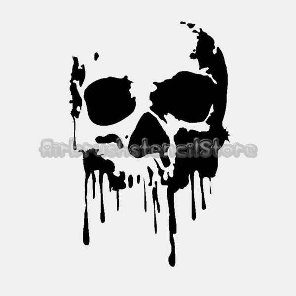 Stencil Airbrush Drawing Skull Art PNG - Free Download